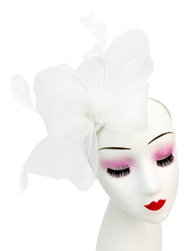 Women's Fascinator Hat Headband & Concord Clip with Feather Flower Wedding Races Royal Ascot Derby UK Fast Shipping Hatinator 7