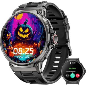 Men's Smart Watch with Phone Answer/Dial, 1.85-inch Round HD Display Smart Watch with Pedometer, Activity Tracker, 100+ Sport Modes, Waterproof Fitness Watch for Android iPhone