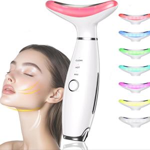 7 Color Face & Neck Beauty Massager for Women, Facial Beauty Massagers, USB Rechargeable Facial Care Tool, Lifting and Firming Facial Skin Care Tool, Beauty Gift for Girls, Facial Care Instrument