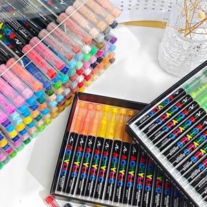 Acrylic Brush Marker Pen Set, Multi-color Flexible Tip Acrylic Marker Pen, Multifunctional Painting Marker Pen for Paper, Rock, Ceramic, Glass, Canvas, Crafts, Colorful Art Supplies