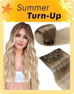 LaaVoo Clip in Hair Extensions Real Human Hair Double Weft Hair Extensions 7 Counts