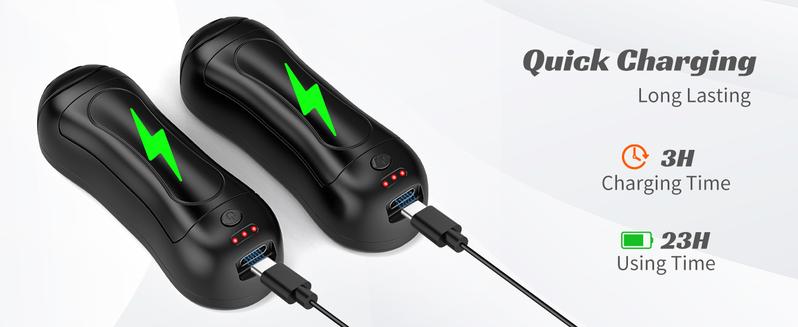 FANDLISS Hand Warmers Rechargeable 6000mAh, 2025 New Hand Warmers Reusable 2-Pack, Portable Pocket Hand Warmer 3 Heating Modes USB Electric Split Rechargeable Hand Warmer for Outdoor Sports,Camping,Christmas