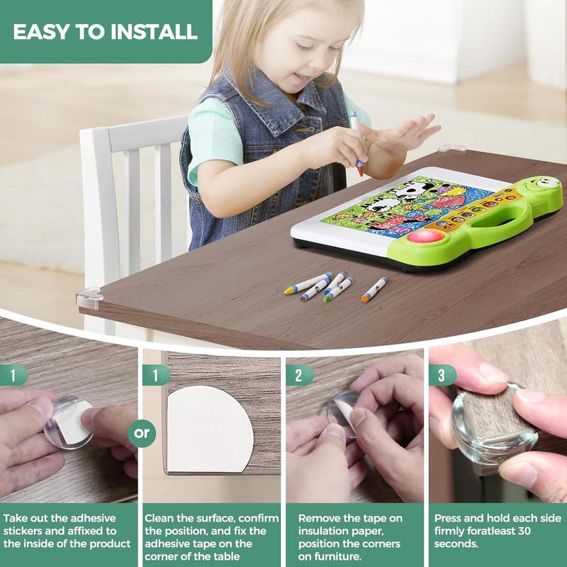 Corner Protectors for Baby Pack of 12, Thick Table Furniture Edge Protectors for Kids with Strong Adhesion, Corner Guard & Edge Safety Bumpers Clear - 6 R and 6 L 7