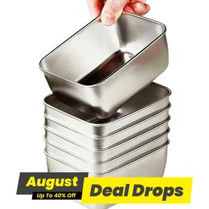 Stainless Steel Food Storage Container with Lid (6pcs), Portable Food Storage Box, Lightweight Kitchen Storage & Organization Supplies, Outdoor Camping Supplies, Picnic Set, Camping Kitchenware, Leak Proof Container, Stackable Lunch Container