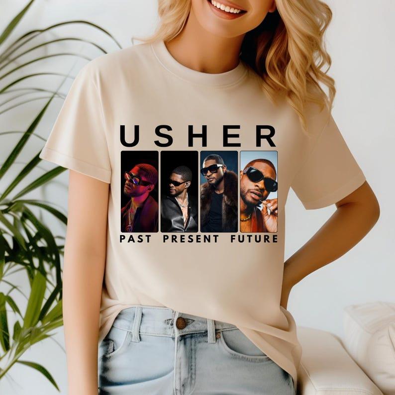 Usher Tee, Vintage Past Present Future,Usher Tour Tee, Usher Merch, Usher Concert ,Usher Tour T-shirt,Retro Shirt, Usher Show, Hip Hop Shirt 6