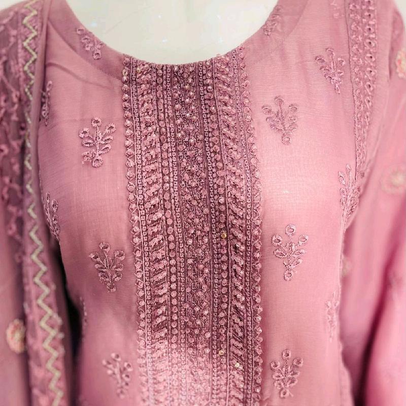 Chiffon kamez duppata and plazo trouser 8