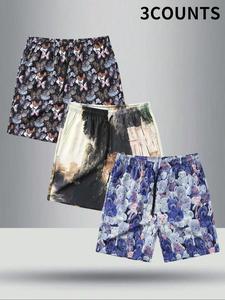 Men's Pocket Drawstring Waist Shorts, Regular Fit Casual Breathable Graphic Shorts for Summer, Men's Bottoms for Daily Wear