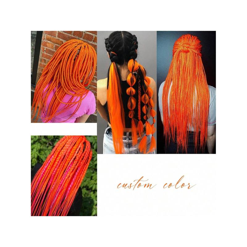Orange Pre-Stretched Braiding Hair 26 Inch 1 Pack Long Braiding Hair Orange Hair Yaki Texture EZ Braids Crochet Hair For Goddess Box Braids Hot Water Setting Twist Synthetic Braiding Hair Extensions Synthetic Braiding Hair Easy Braid Hair Extensions 1