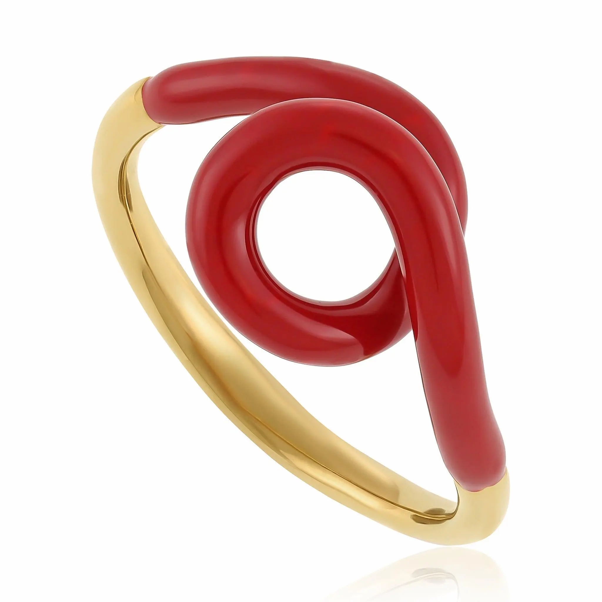 18ct Solid 1 Micron Gold Plated Enamel Twist Ring PRN3002 PRN3002B
