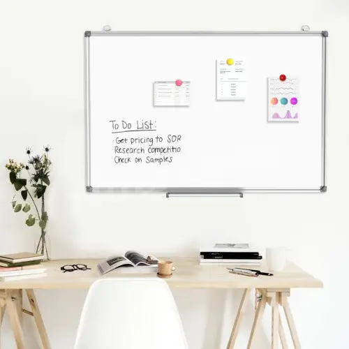 MAGNETIC WHITEBOARD SMALL LARGE WHITE BOARD DRY WIPE NOTICE OFFICE SCHOOL HOME-90*60cm 4