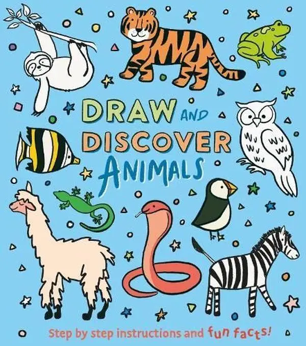 Draw and Discover: Animals - Paperback Book - Step by Step Instructions and Fun Facts! - by Corinna Keefe - 9781398828667 - Arcturus Publishing Ltd 0