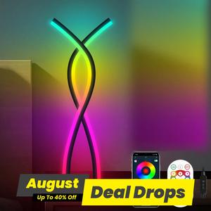 LED Spiral Design Table Lamp, USB Powered RGB Color Changing Table Lamp with 2.4G Remote Control, Music Sync Table Light, Lighting, Decorative (Remote Control without Battery), Modern, Smart, RGB Atmosphere Lights