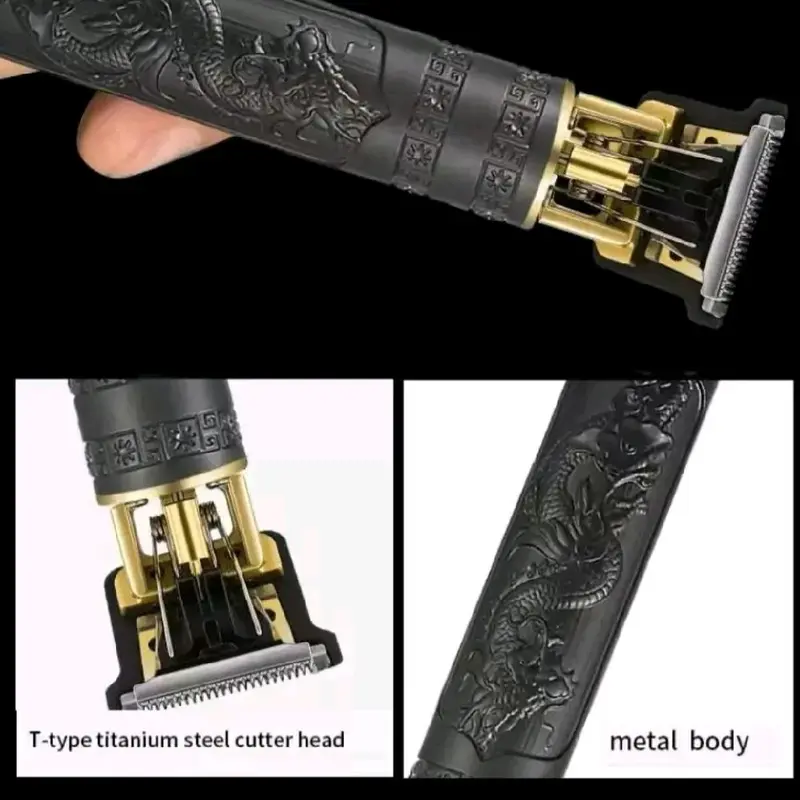 Vintage Haircut Razor Men Rechargeable Clipper Shaver Adult Electric USB Black Comfort Trimmer 2