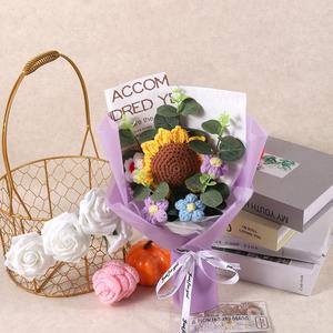 Crochet Flower Bouquet, 1 Piece Artificial Sunflower/Rose Bouquet, Gift For Mom, Gift For Girlfriend