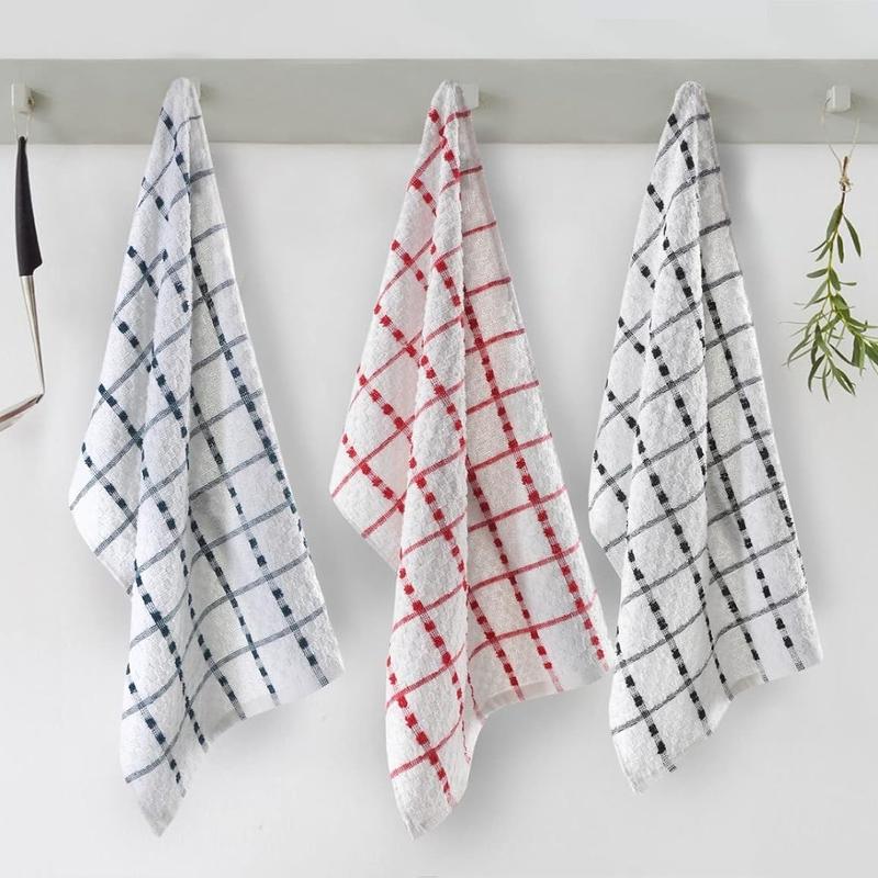 Tea Towels Extra Large 70 X 40 cm Kitchen Towels Set -  Cotton Terry Towelling Soft Absorbent Lint Free Kitchen Cloth Dish Towels and Bar Towels Assorted Colors 4