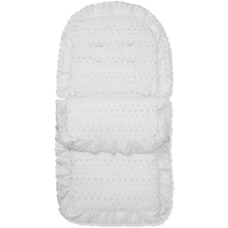 Broderie Anglaise Footmuff / Cosy Toes Compatible with Silver Cross 1