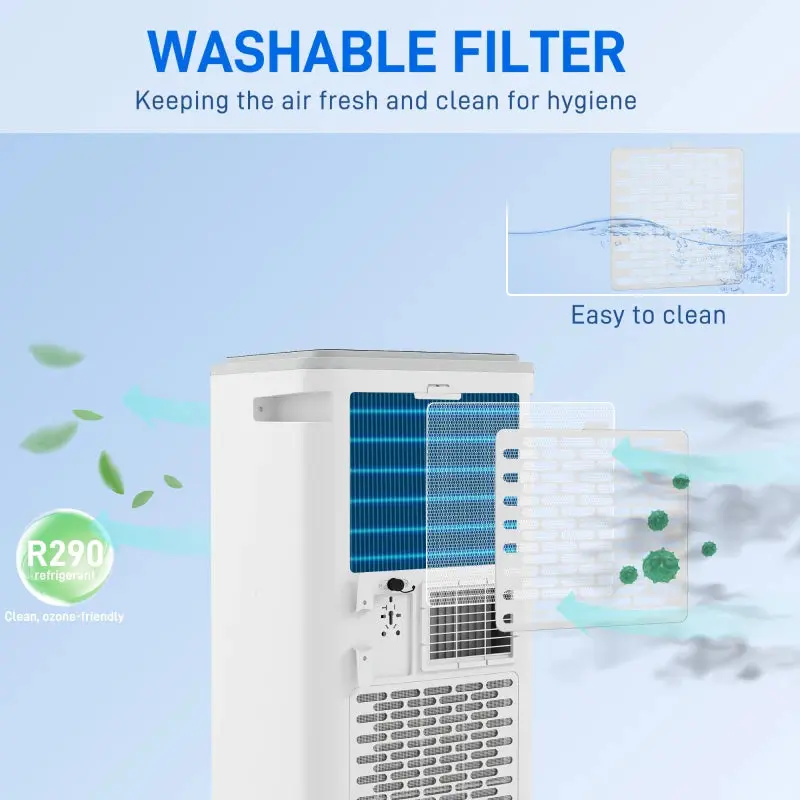 9,000-BTU - Portable Smart Air Conditioner 4-in-1 Dehumidifier, Fan with Remote, 24H Timer and Window Venting Kit 7