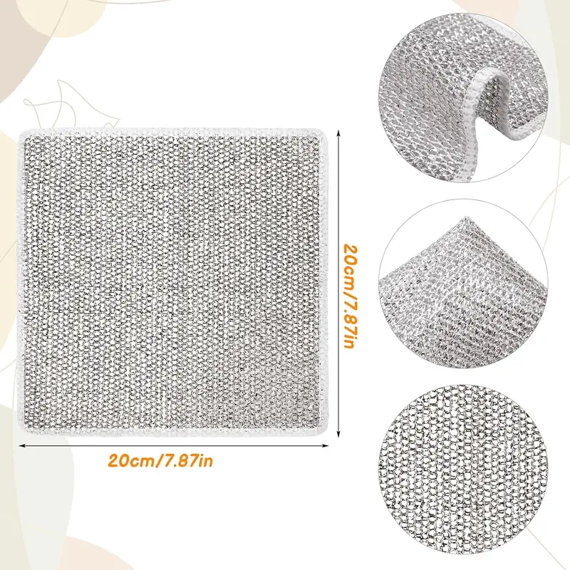 20 PCS Multipurpose Wire Dish Towels for Wet and Dry Cleaning, Reusable Kitchen Cleaning Cloths 1