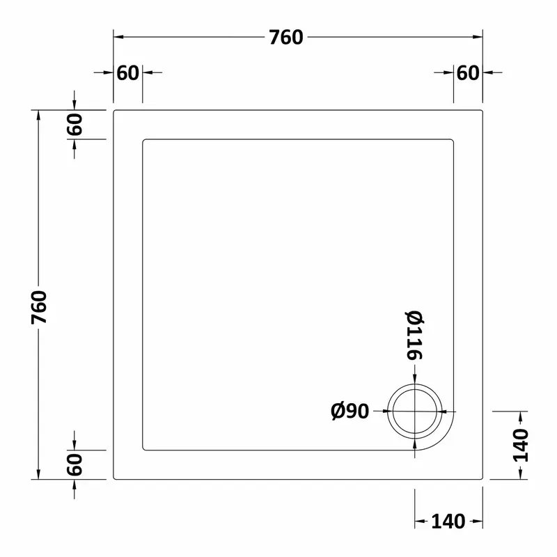 6mm Toughened Safety Glass Bi-Fold Shower Door, Side Panel and Shower Tray - 760 x 760 x 1900mm - Chrome Frame - White Tray 2