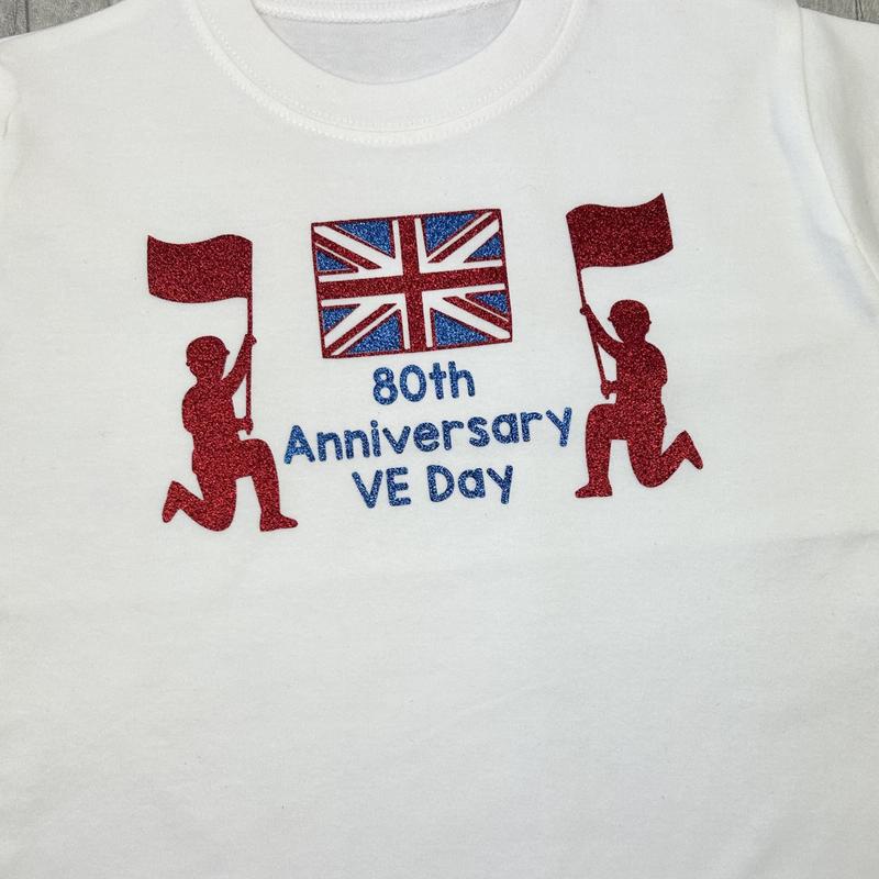 Children's VE Day Party T-Shirt, Union Jack Soldiers Toddler Top 1