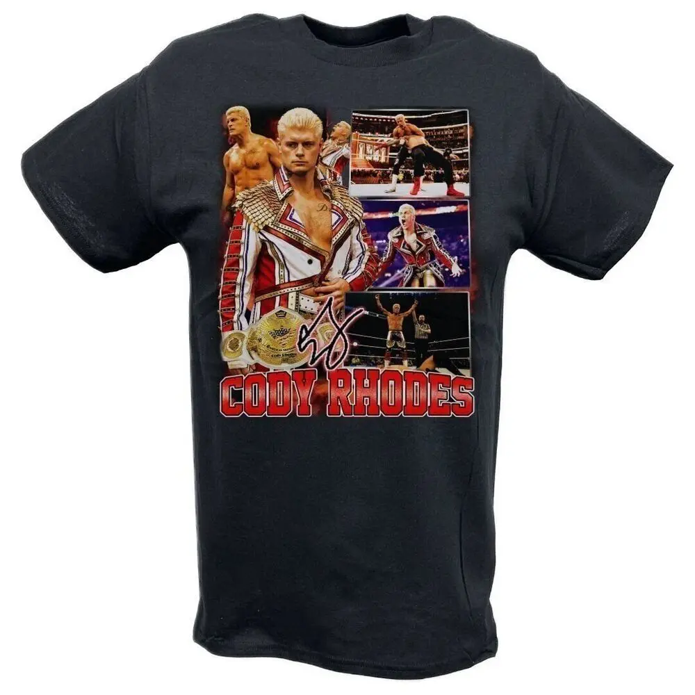 Cody Rhodes In Ring Collage Black T-shirt Vintage WWE Wrestling Unisex Graphic Tee