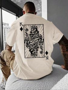Round Neck Vintage Graphic Tee for Men, Chic Style Outfit, Regular Fit Casual Relaxed Fit Fashion Drop Shoulder Short Sleeve Oversized T Shirt for Summer, Streetwear, Graphic Tees, Menswear, T Shirts for Men, Casual Clothing