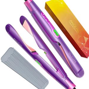 Professional Twist Flat Iron Curling Iron, 2 in 1 Hair Straightener and Curler, Dual Voltage Twist Flat Irons with Digital LCD Display