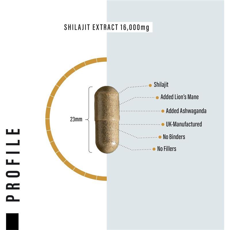 Shilajit Capsules 16,000mg - 120 Days Supply - 60% Fulvic Acid - Ashwagandha, Lions Mane, Turmeric & Black Pepper 1