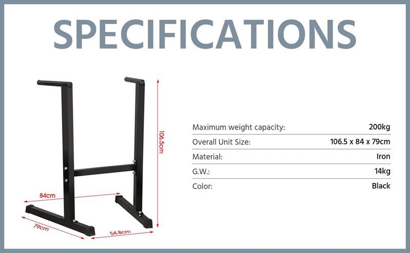 Product Introduction of Dip Station Stand Chest Tricep Exercise Workout Station Pull-up Dipping Bars Black 13