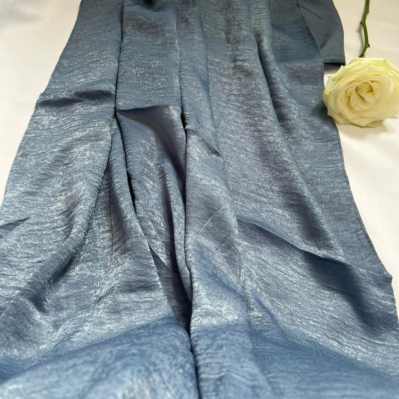 Soft Sky Blue Velour Women's Hijab - Fashion Accessory 1