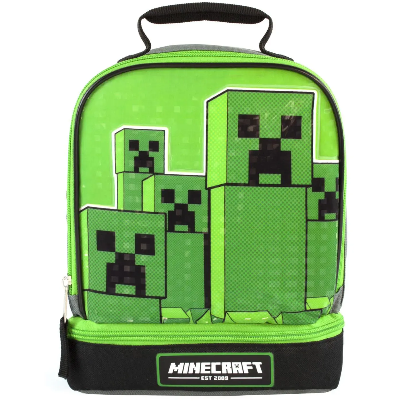 Vanilla Underground x Minecraft Boys Green Creeper Zip Lunch Bag (One Size)