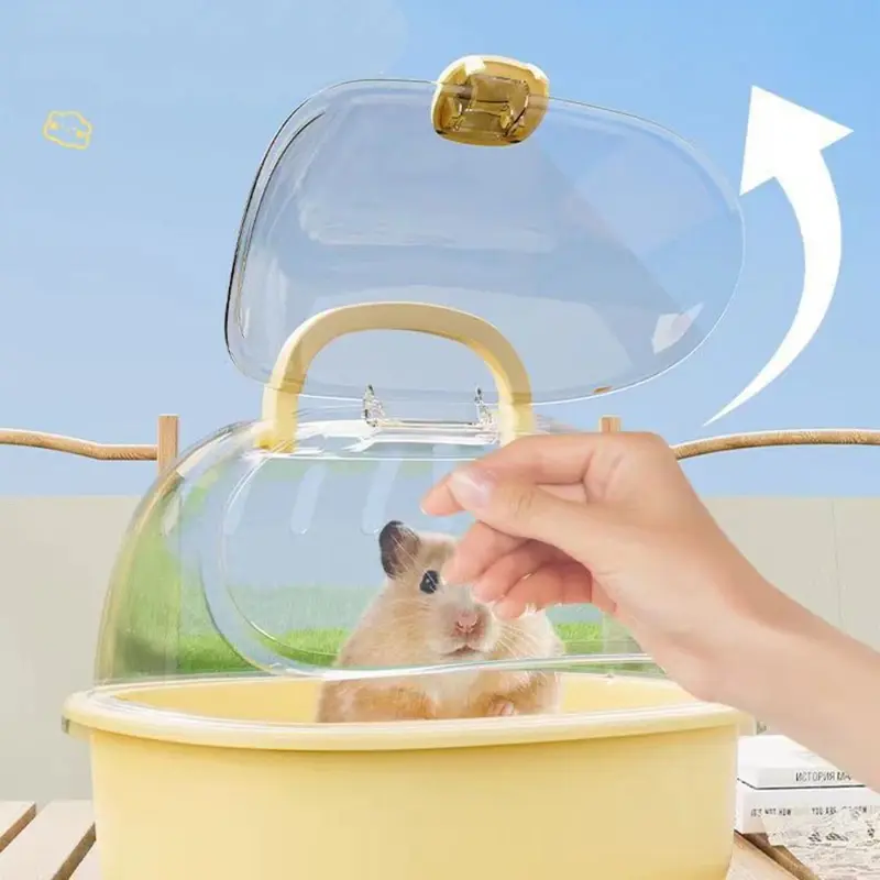 Portable Handheld Hamster Cage Sturdy Breathable Pet Carrying Box Large Space Travel Carrier Holder Pet House 1