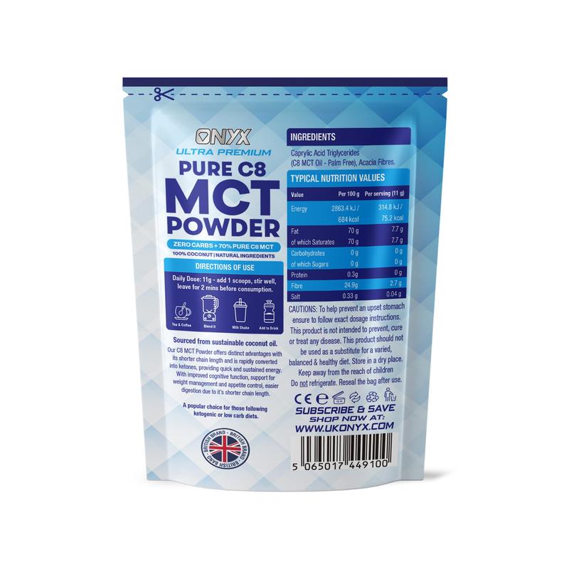 MCT Powder Pure C8 150g - ZERO CARBS + 70% PURE C8 MCT 100% Coconut 2