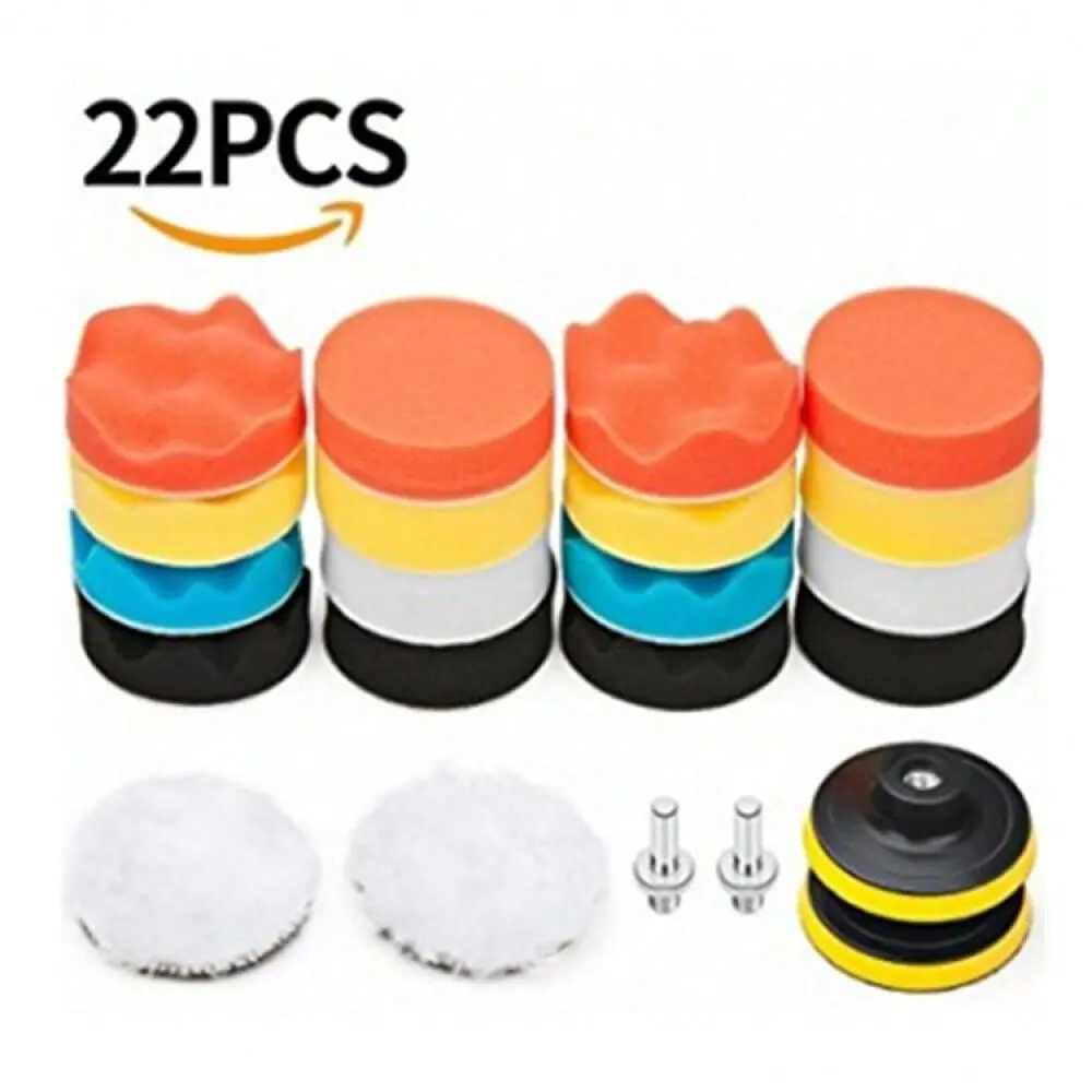 22 Pieces Of Car Polishing Machine Polishing Pad Sponge Buffer Waxing Polishing Kit