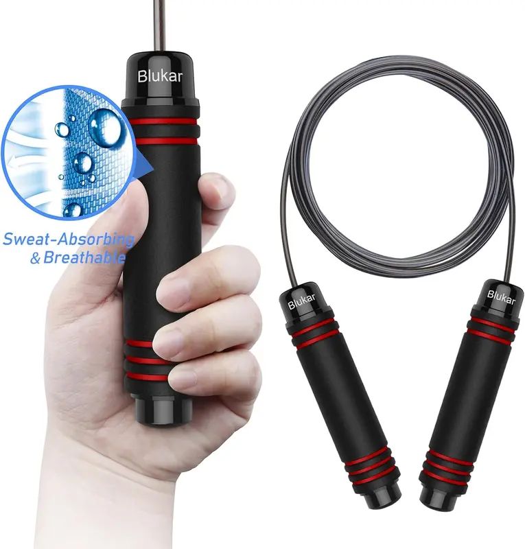 Skipping Rope, Speed Jump Rope Tangle-free Adjustable Cord with Rapid Ball Bearings & Soft Foam Handle for Fitness Workouts 3