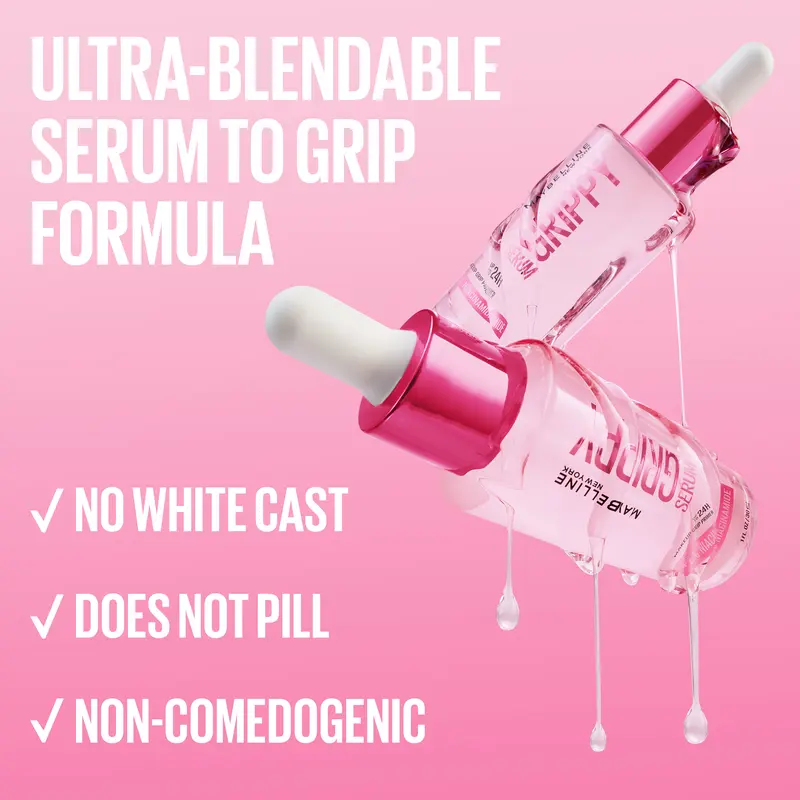 Maybelline New York Grippy Serum Makeup Primer, Ultra-Blendable, up-to 24H grip, Fresh plumped skin look, Water-based & Niacinamide formula, Suitable for all skin types (30ml) 2