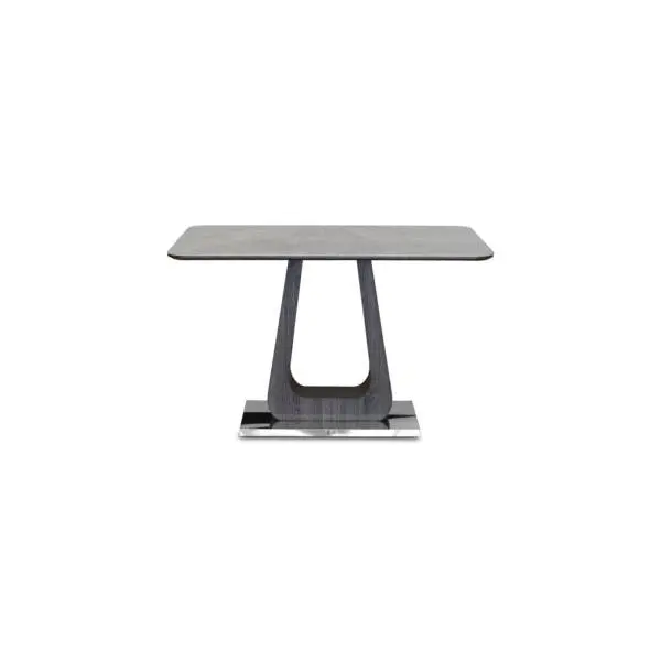 Zermatt Dining Table Grey Ceramic 120cm Fixed Top