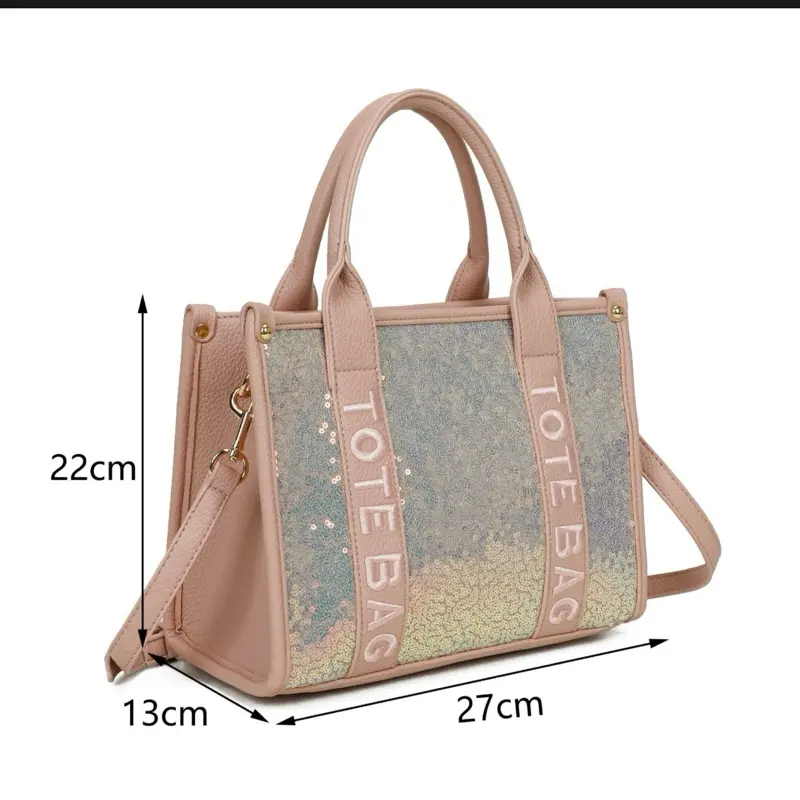 Sequin Tote bag for women versatile sturdy strong multiple colours 1