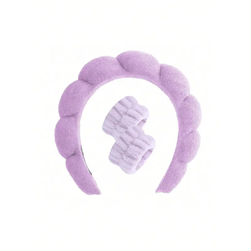 1pc/2pcs/3pcs Different Colors Pink Blue Black Purple Face Wash Headband Set (Headband*1 + Towel*2) / (Wristband*2) Shower Headband & Wristband Set For Makeup, Washing Face Shower Headband & Wristband Set For Makeup, Washing Face Valentine DAY, Valentines 3