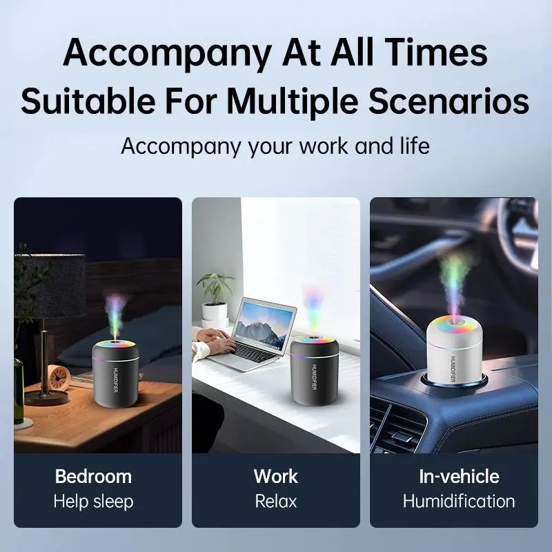 180ML Mini Air Humidifier USB Electric Aroma Diffuser Essential Oil Purifier Aromatherapy Mist Maker Lights For Car Home Bedroom 1
