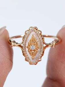 Vintage Oval Shaped Artificial Gemstone Decorated Princess Rings, Elegant Rhinestone Decorated Ring for Women & Girls, Elegant Everyday Ring, Trendy All-match & Exquisite Jewelry for Birthday Gift