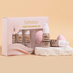 Long Lasting Hydrating Makeup Set, 5 Counts/set Moisturizing Foundation & Makeup Setting Spray & Makeup Sponge, Professional Makeup Set for Women, Kbeauty Gift