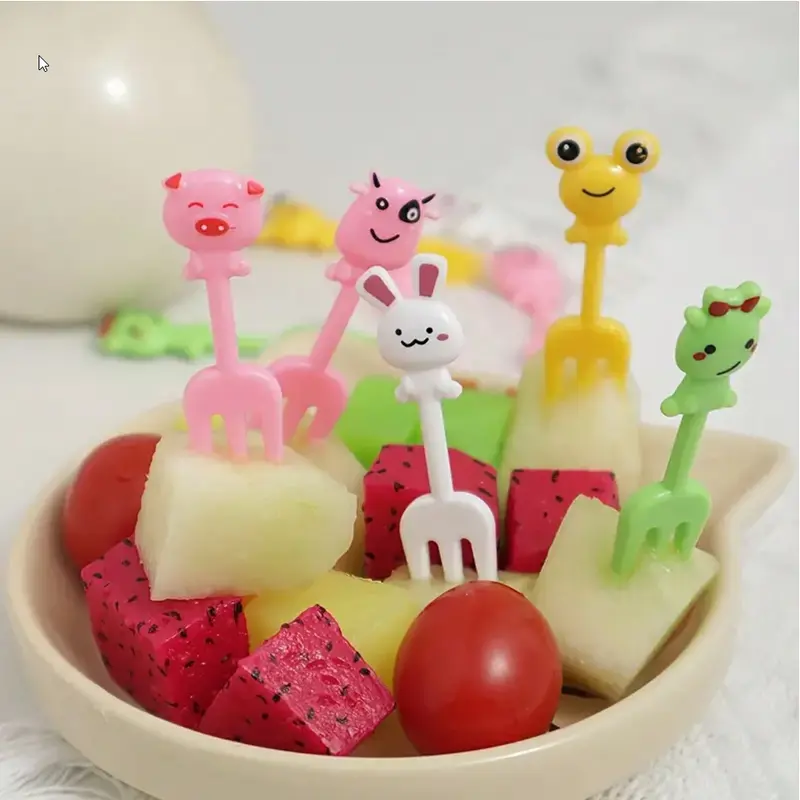 10pcs Random Color Frog Fruit Forks,Kitchen,Christmas Gift 0