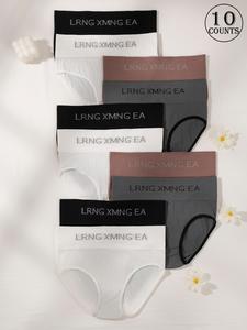 10 Pack Casual Sports Skin-Friendly Soft Buttock Lifting Women's High Waist Panties TikTok Store Autumn Exclusive Offer