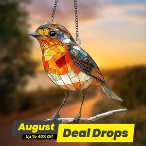 Bird Design Sun Catcher, 2D Flat Robin Sun Catcher, Acrylic Sun Catcher, Wall Decor, Perfect Gift for Animal Lovers, Bird Lovers Gift, Hanging, Living Room, Windchimes, Ornaments, Decoration