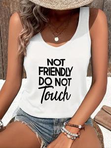 Women's Letter Print Tank Top, Casual Sleeveless Top for Daily Wear, Ladies Clothes for All Seasons