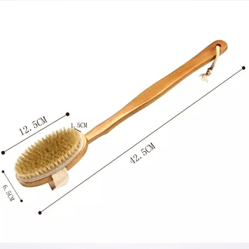 Professional Dry Skin Brush Detachable Handle Body Bristle Bath Massager Scrub 3