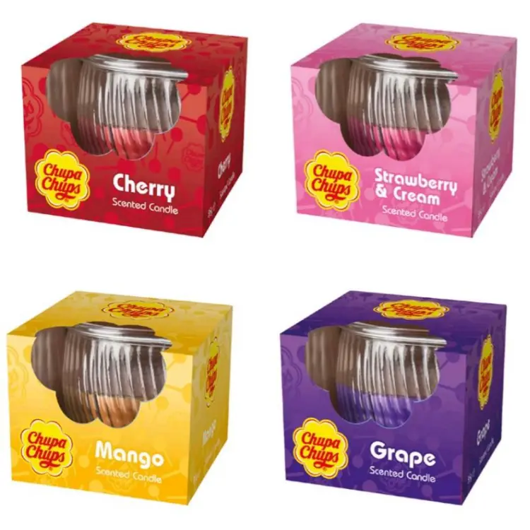 Chupa Chups Scented Boxed Candle 85g All Scents Available ~ Sweets Inspired Household Fragrance Pack (Choose Your Scent) Suitable For Use As Decoration or As A Room Air Freshener With Long Lasting Burn Time Giving The Room A Sweet And Refreshing Smell 0