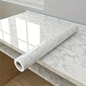 Minimalistic Fashion Marble Pattern Wallpaper, 1 Roll Waterproof & Oil-proof Wall Sticker, Decorative Wallpaper for Kitchen, Living Room, Bedroom & Bathroom & Room Decor, Design, Modern, Home