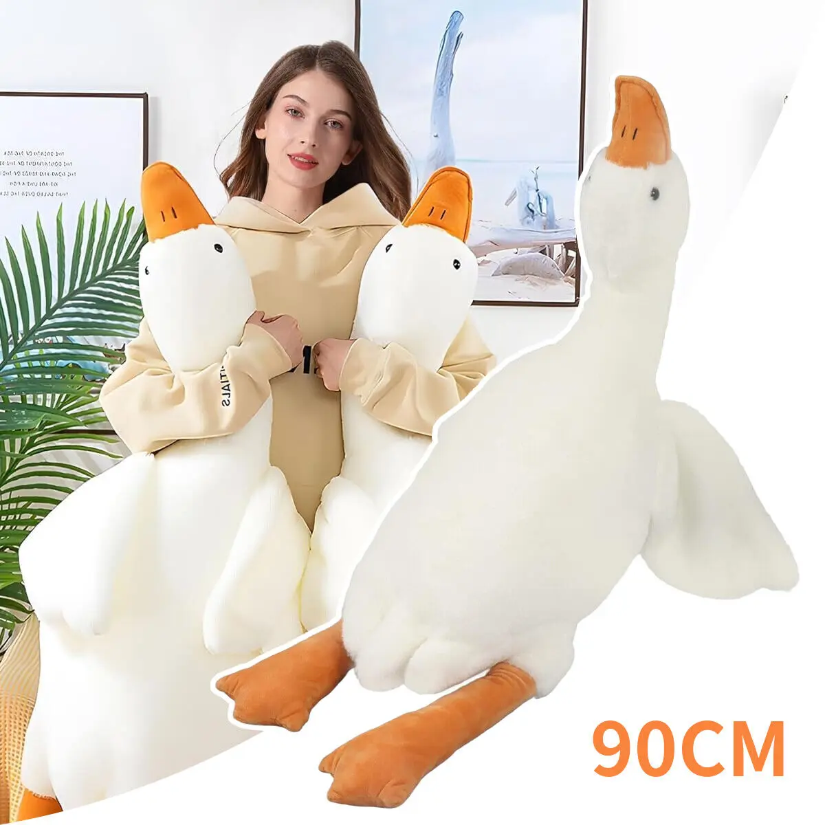 90cm Hot Goose Plush Stuffed Soft Duck Sleeping Pillow Sofa Cushion Kids doll